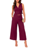 Le Streghe pantaloni crop donna wide leg borgogna
