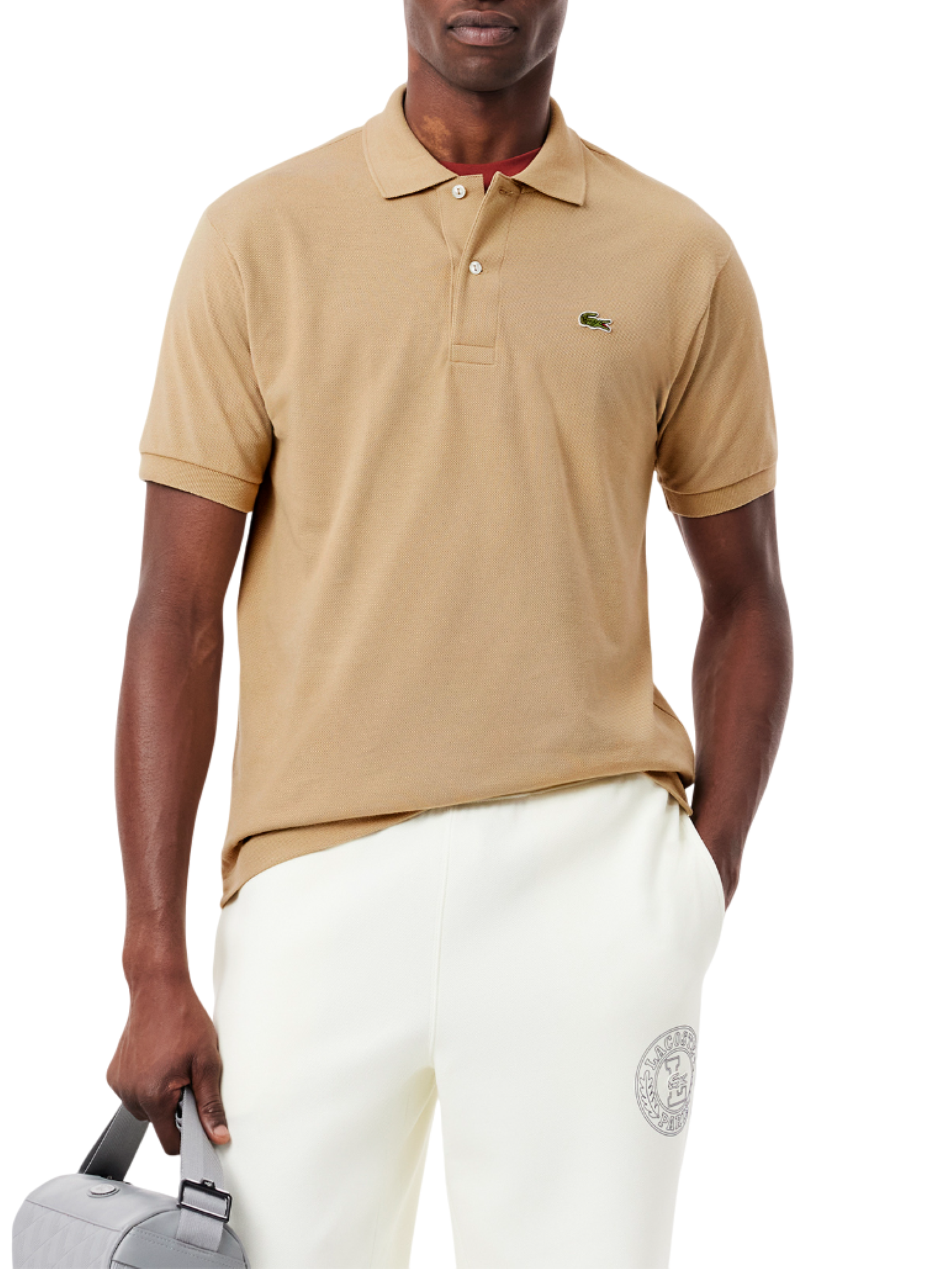 Lacoste polo manica corta 12.12 in piquè beige