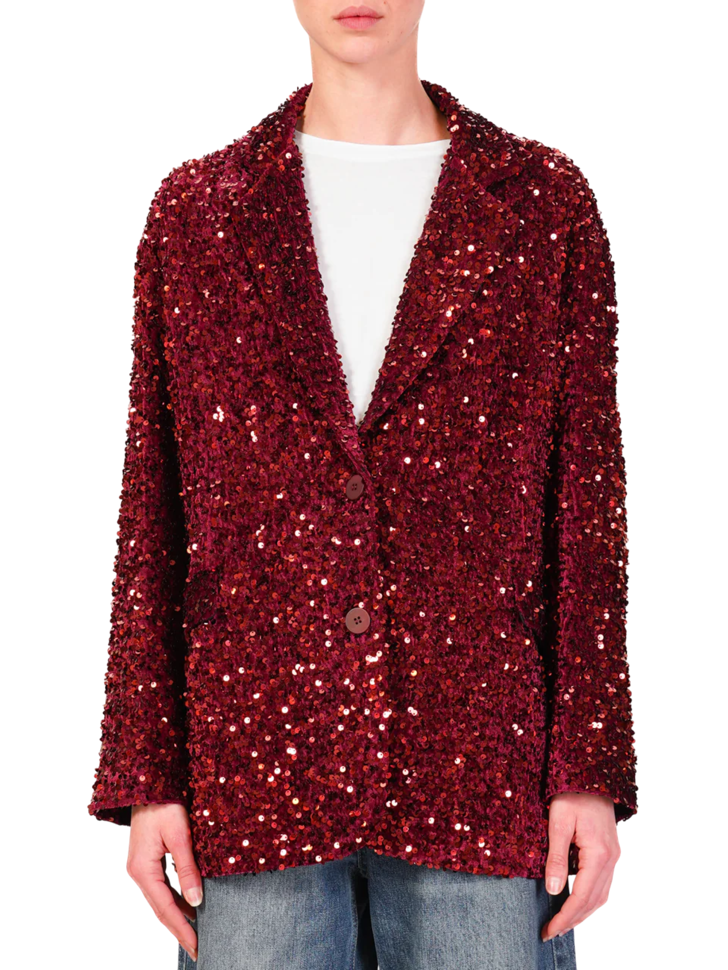 Tensione In giacca con paillettes bordeaux TE25B4758 BORDO TENSIONE IN 