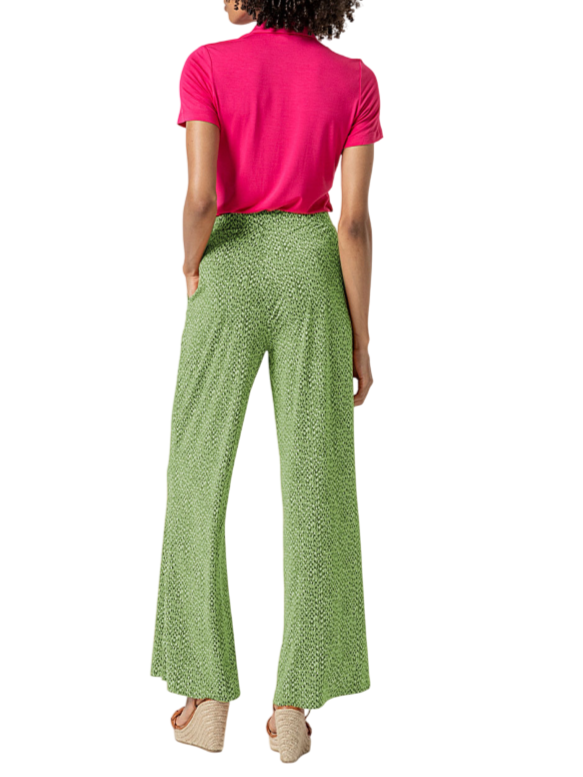 Surkana pantaloni gamba larga in fantasia verde 525ORLY515 60 SURKANA 