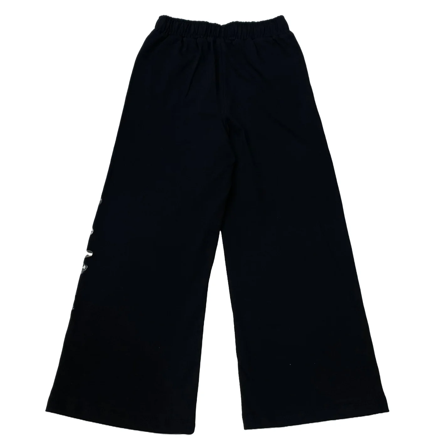Disclaimer pantaloni a palazzo con logo strass nero 58557 NERO DISCLAIMER 