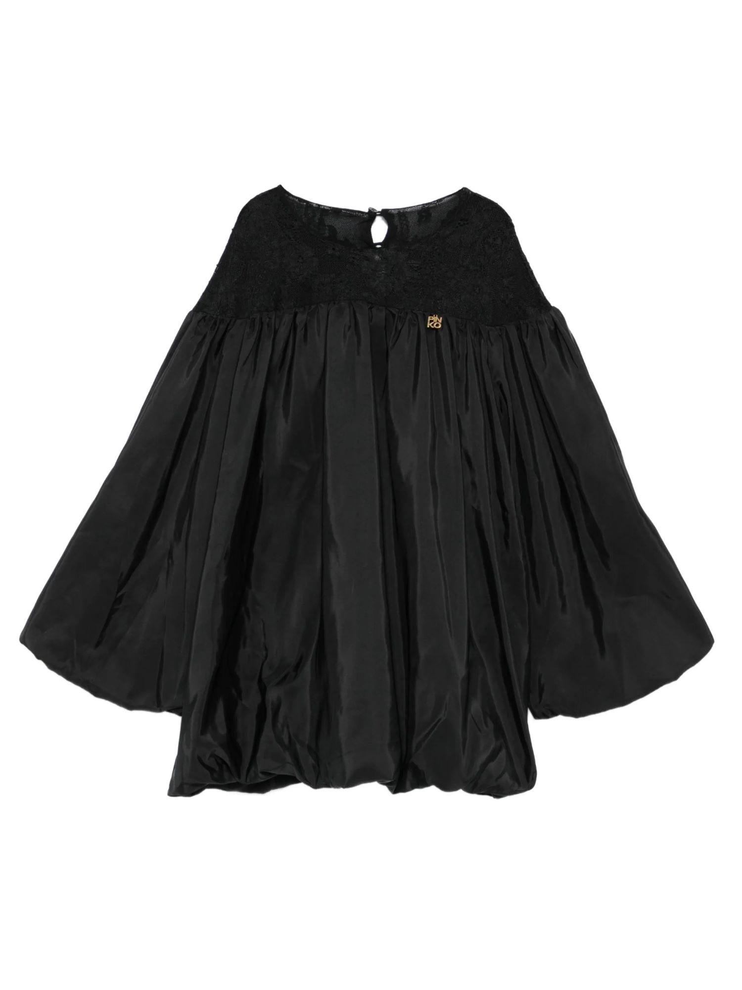 Pinko abito bambina in tulle e tessuto ottman nero KFAB031CTV101 N000 PINKO KIDS 