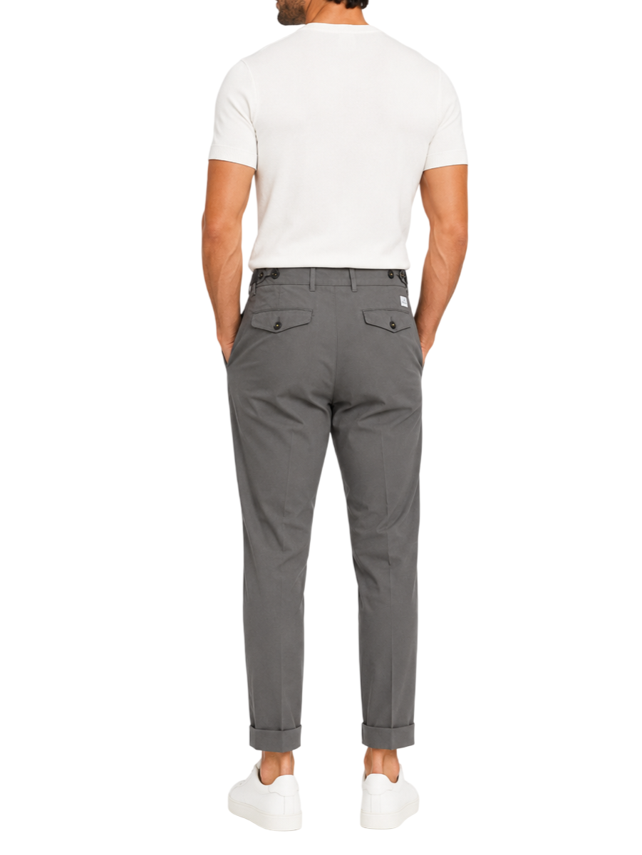 Manuel Ritz pantaloni uomo in cotone con pinces tortora 4032P1668TC-263081 29 MANUEL RITZ 