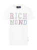 John Richmond T-shirt maniche corte Seliste con logo strass bianco