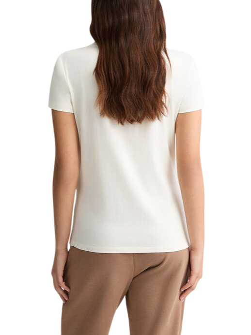 Liu Jo T-shirt maniche corte con logo iconico strass bianco latte TA5173JS003 M9294 LIU JO 