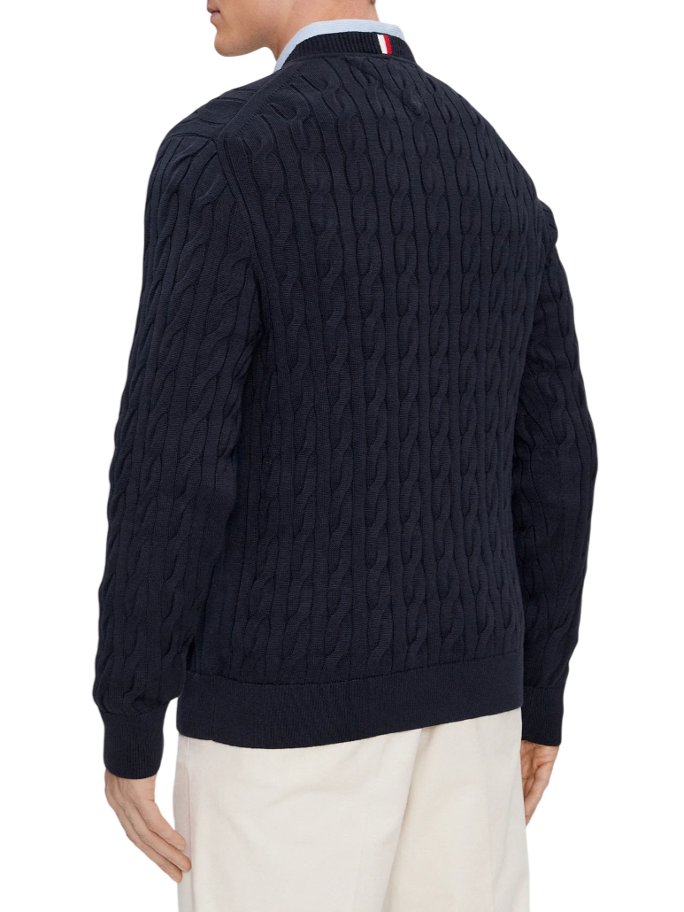 Tommy Hilfiger maglia in cotone con trecce blu MW0MW33132 DW5 Tommy Hilfiger 