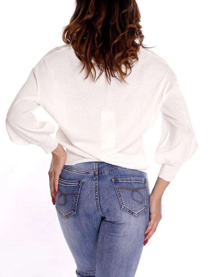 Yes Zee maglia lurex con scollo a barchetta panna M415-LH00 0107 YES-ZEE 