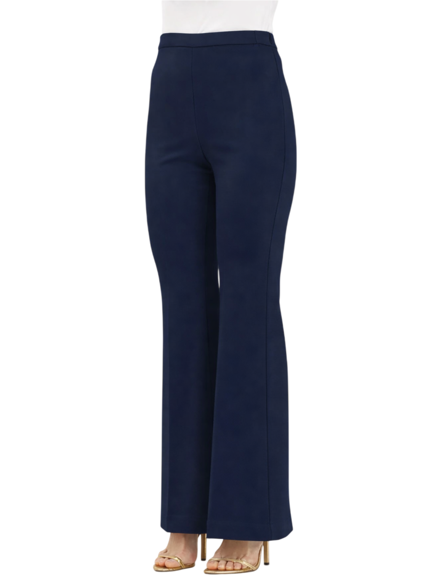 Vicolo pantaloni a zampa in tessuto crepe blu TAB0229 BLU VICOLO 