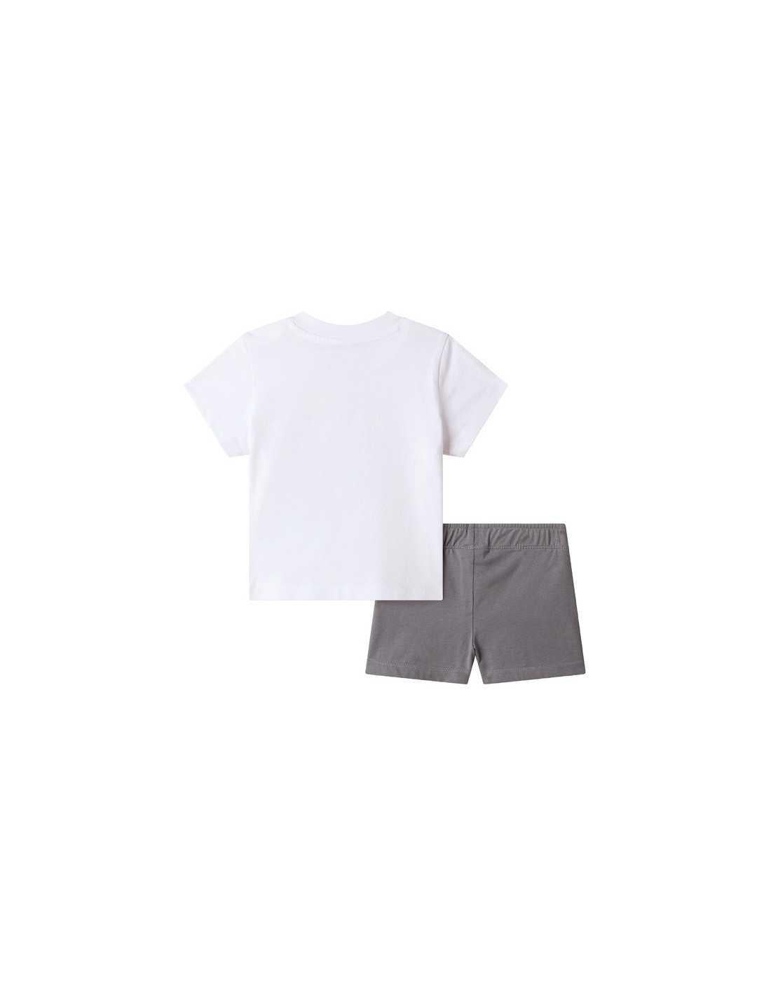 The North Face completo neonato T-shirt e shorts bianco grigio NF0A8G1D 3N81 THE NORTH FACE 