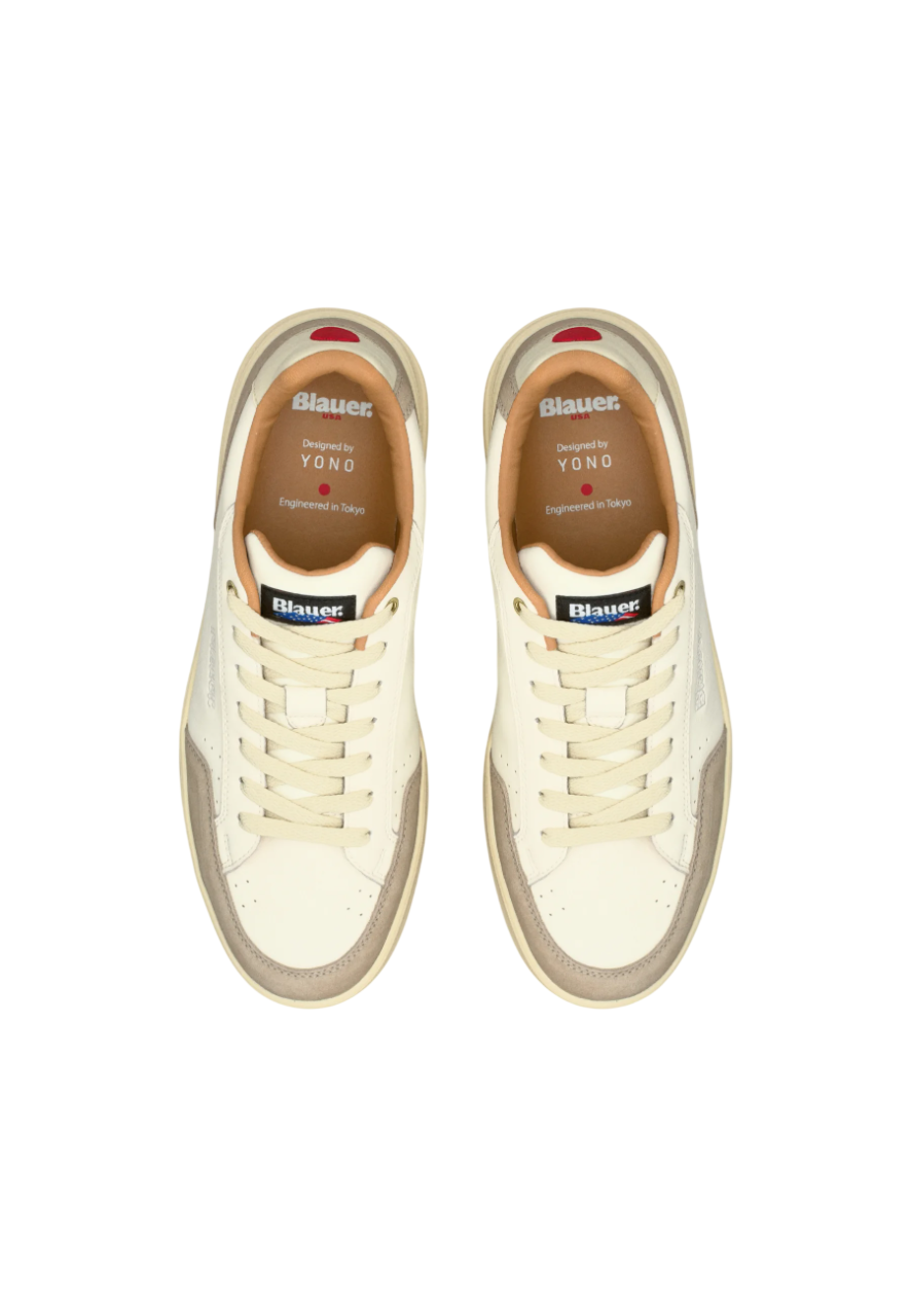 Blauer sneakers uomo Kyoto in pelle e suede panna beige S6KYOTO01-LEC CRE BLAUER 