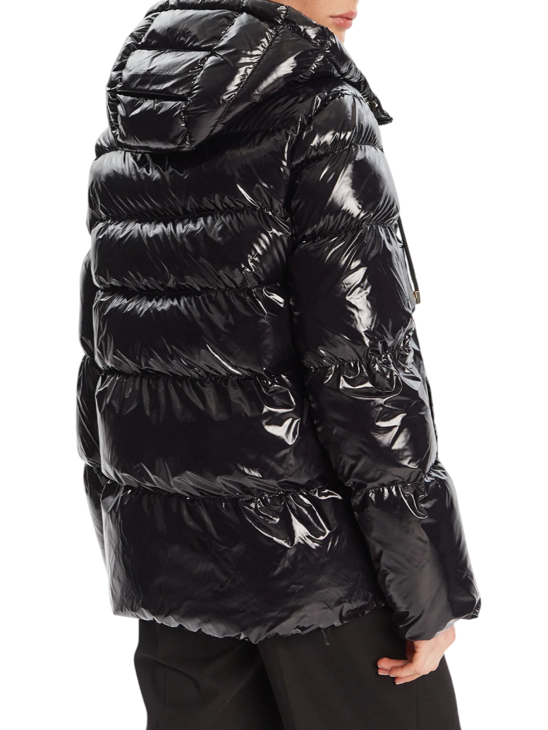 Pinko piumino Eleodoro con cappuccio in nylon lucido nero 101597-A2P7 Z99 PINKO 