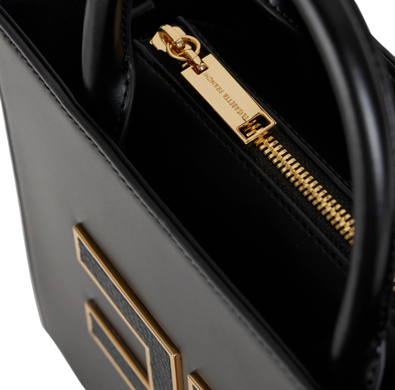 Elisabetta Franchi borsa tote piccola con logo nero BS33A56E3 110 ELISABETTA FRANCHI 