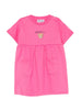 Moschino abito neonata manica corta con tasche fucsia