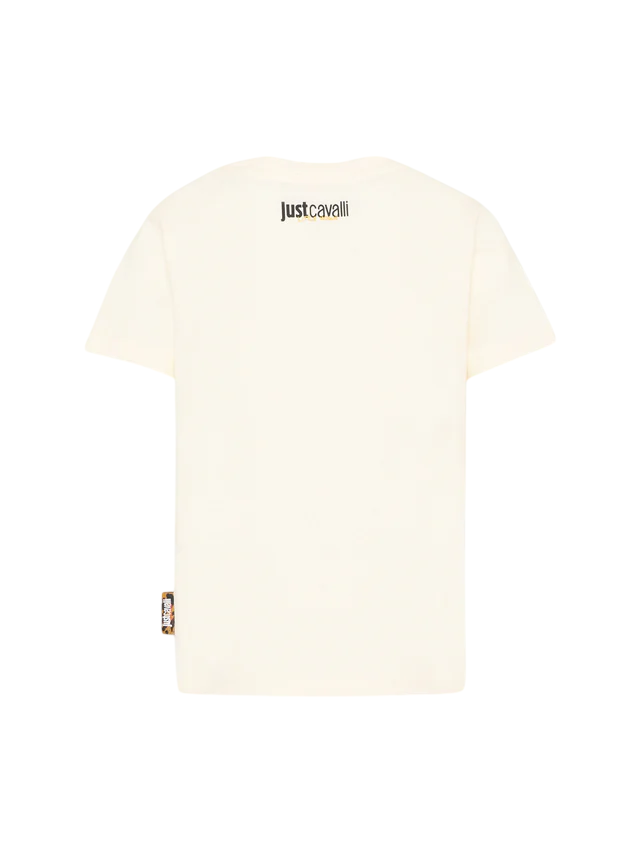 Just Cavalli T-shirt manica corta con logo unisex panna JBP26018TS PRISTINE JUST CAVALLI 
