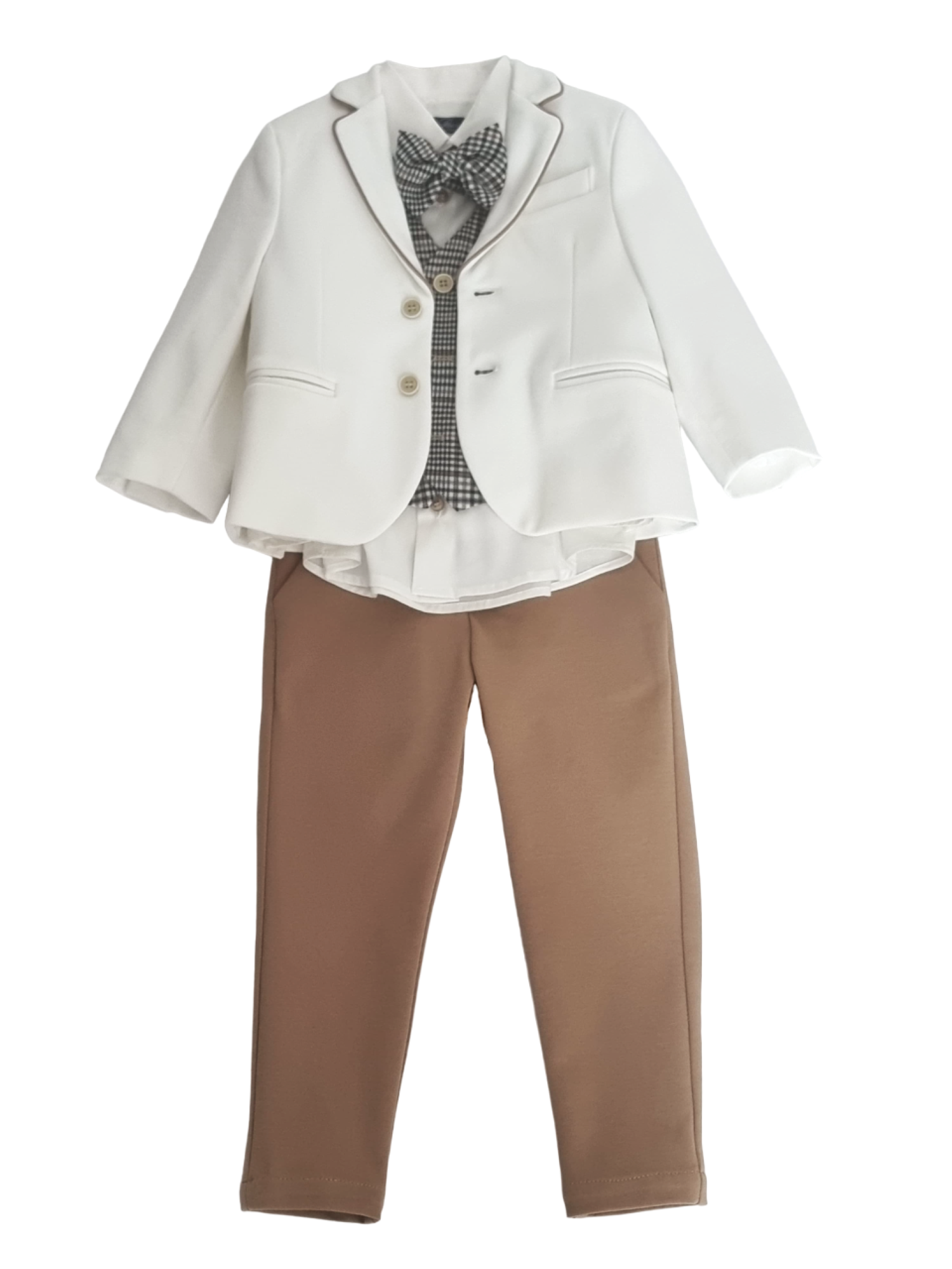 Pascal Kids completo elegante con camicia e gilet beige 24100-5 BEIGE PASCAL KIDS 