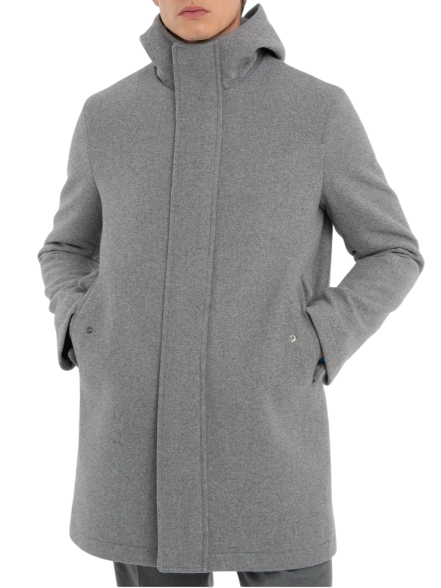 Manuel Ritz cappotto con cappuccio misto lana grigio 3932H8317FC-253738 97 MANUEL RITZ 