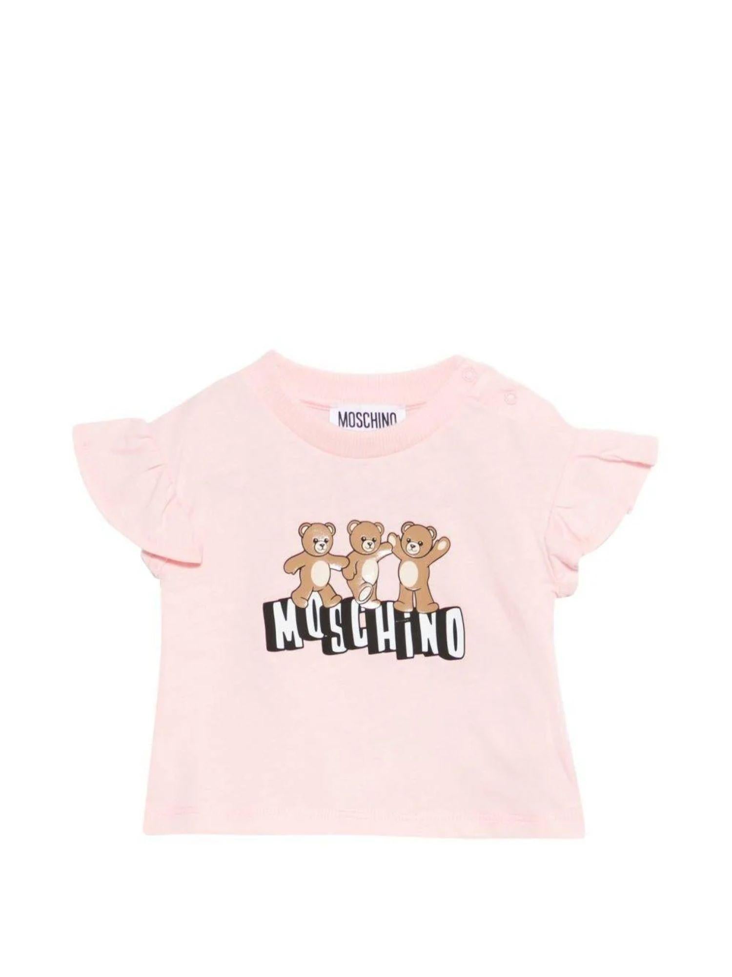 Moschino T-shirt manica corta con rouches rosa MDM03Q-LAA17 50209 MOSCHINO 