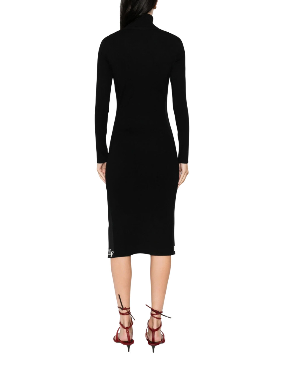 Elisabetta Franchi abito dolcevita in maglia midi nero AM03S56E2 EF3 ELISABETTA FRANCHI 