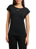 Yes Zee T-shirt manica corta con strass nero