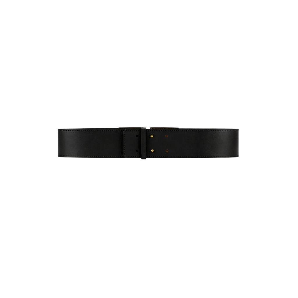 Elisabetta Franchi cintura in pelle h5 con logo iconico nero oro CT21S62 110 ELISABETTA FRANCHI 