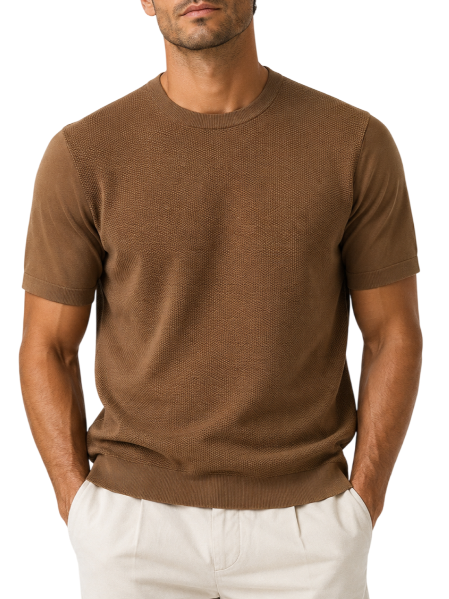 Opificio maglia uomo manica corta marrone 661101 AVANA Opificio 4.0 