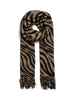 Pieces sciarpa donna in fantasia con frange tortora