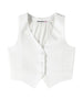 Patrizia Pepe gilet bambina in georgette e crepe bianco