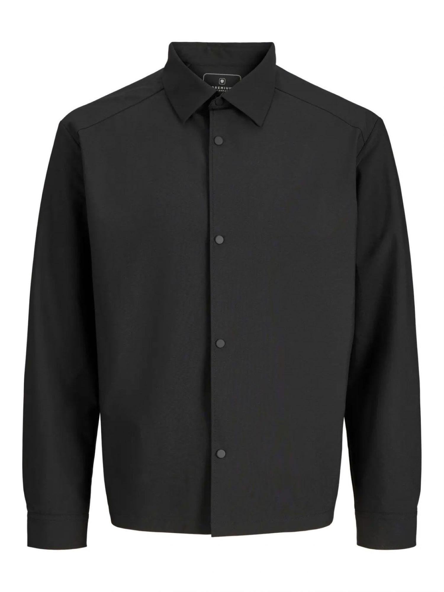Jack&Jones camicia uomo manica lunga nero 12292288 BLACK JACK&JONES 