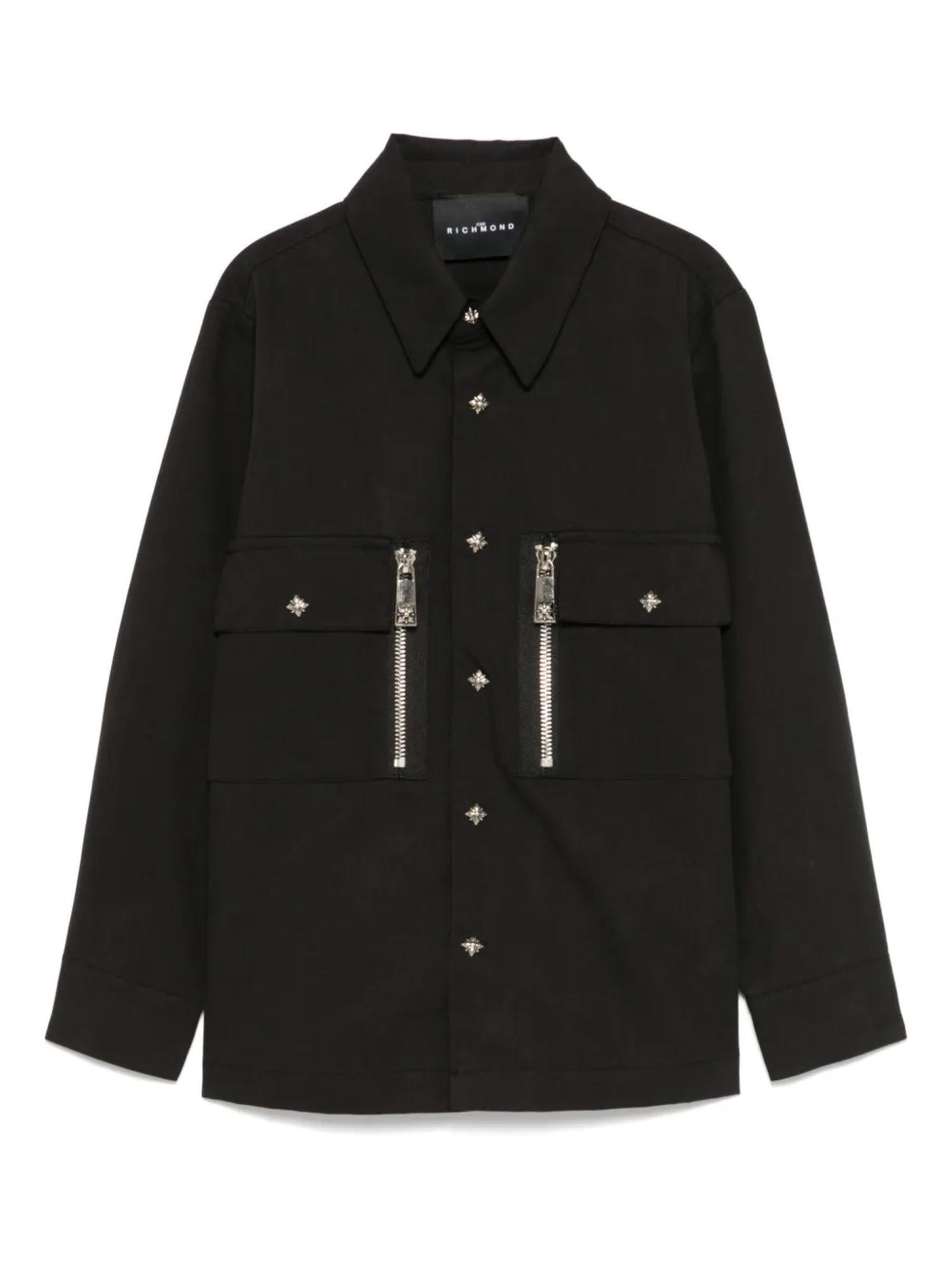 John Richmond camicia Belisce con tasche nero RBP25048CA BLACK John RICHMOND 