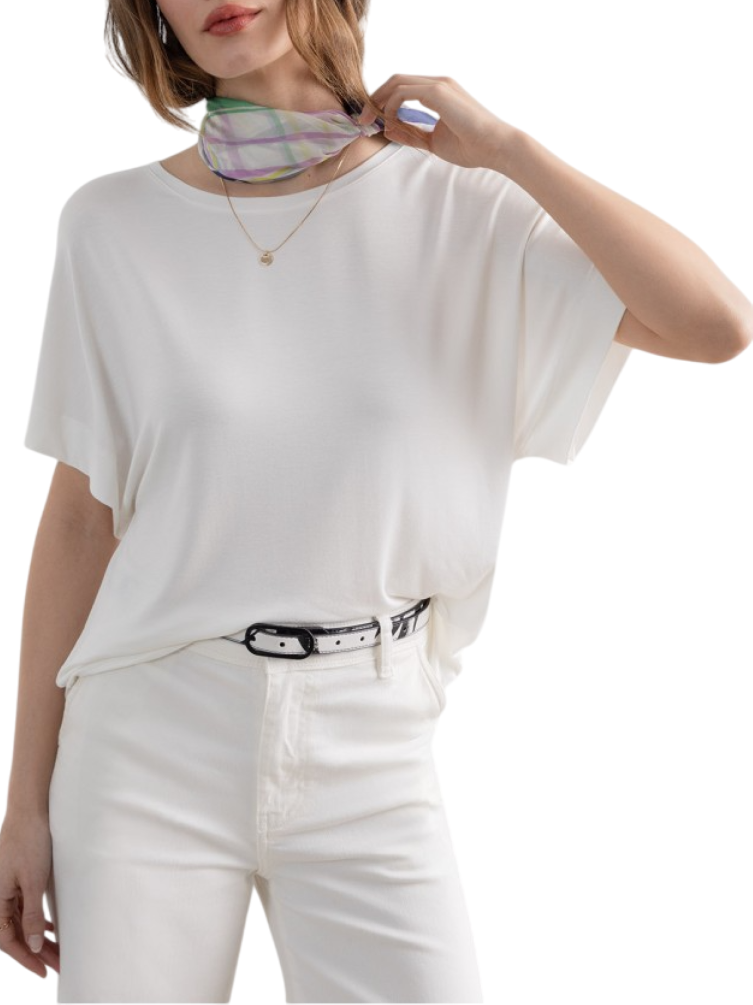 Surkana T-shirt manica corta oversize bianco latte 515LICA011 01 SURKANA 