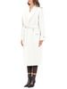 Elisabetta Franchi cappotto lungo con cintura in lana bianco latte