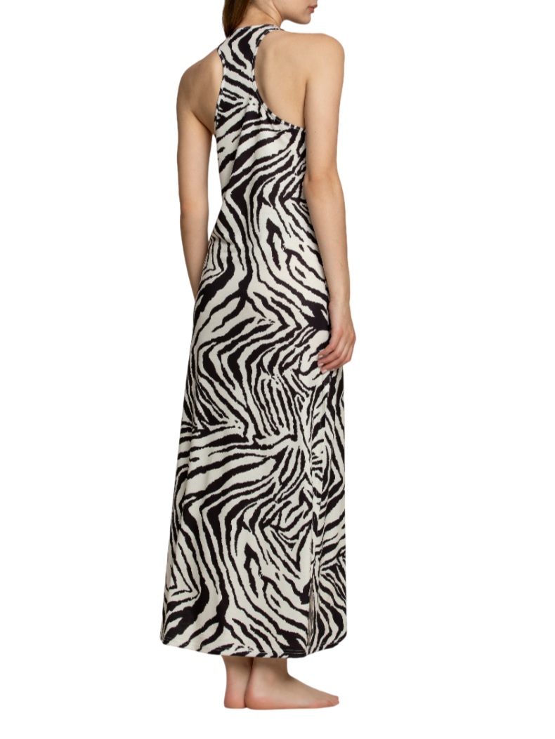 4giveness abito lungo in fantasia Zebra night bianco nero 125WCUAL5415 200 4Giveness 