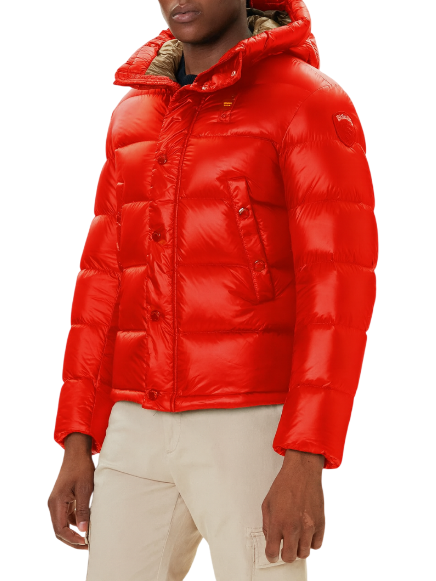 Blauer piumino uomo Clipper con cappuccio rosso 25WBLUC03149-007285 552RM BLAUER 