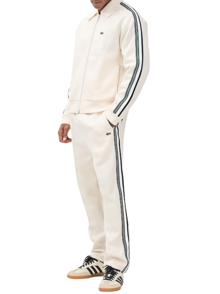 Lacoste pantaloni joggers con bande laterali panna XH5824 XFJ LACOSTE 