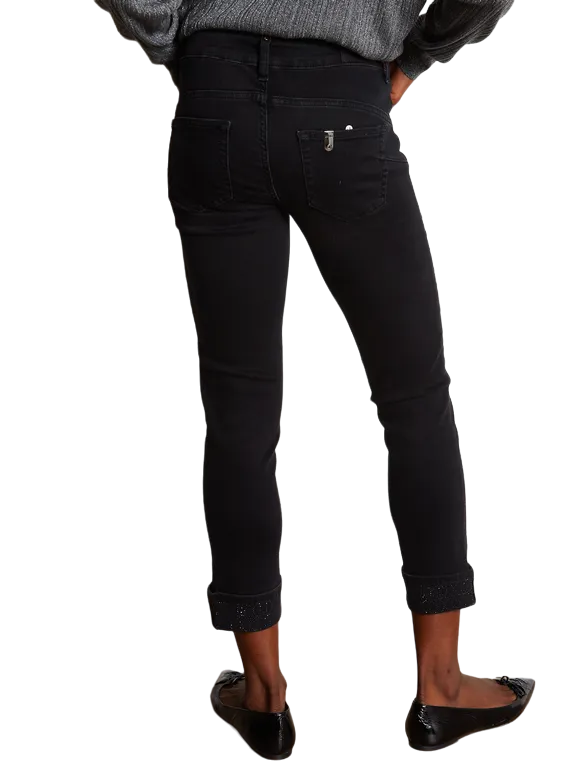 Liu Jo jeans Monroe skinny con fondo strass nero UF4006D4615 87353 LIU JO 