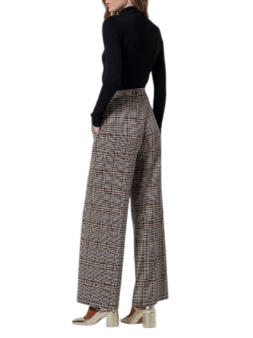 Surkana pantaloni in fantasia Pied de poule gamba larga multicolor 555OMUR512 00 SURKANA 