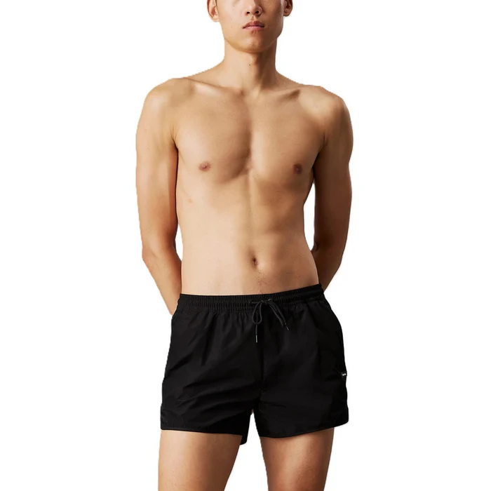 Calvin Klein boxer mare corti con patch logo nero KM0KM01110 BEH Calvin Klein Beachwear 