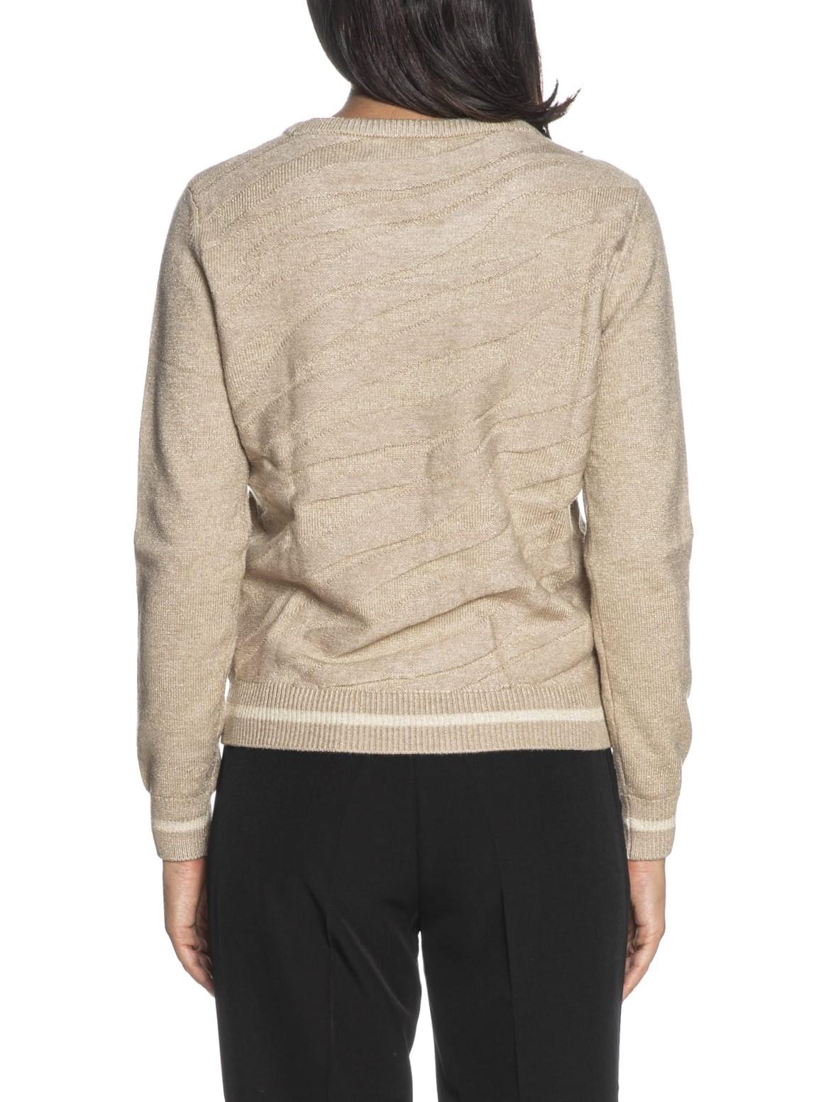 Yez Zee maglia donna in lurex beige M011-BI00 0212 YES-ZEE 