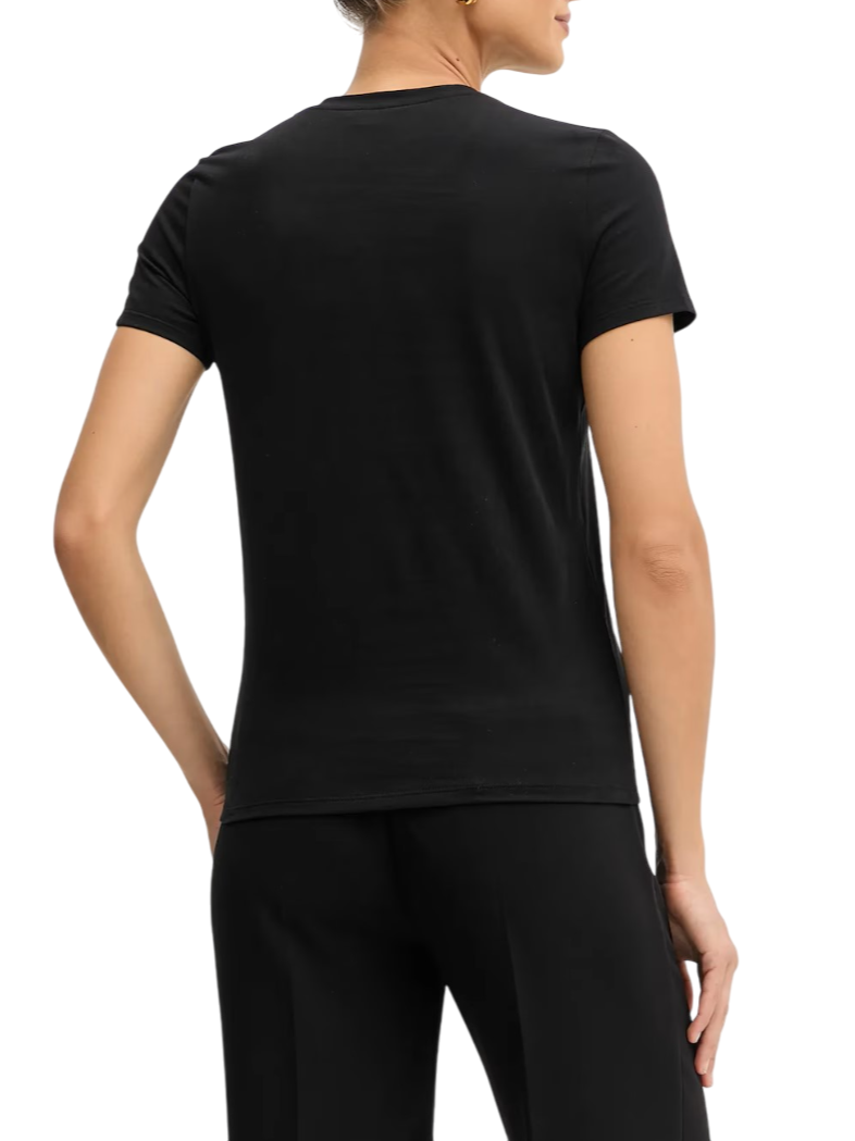 Elisabetta Franchi T-shirt manica corta con logo nero MA00756E2 110 ELISABETTA FRANCHI 