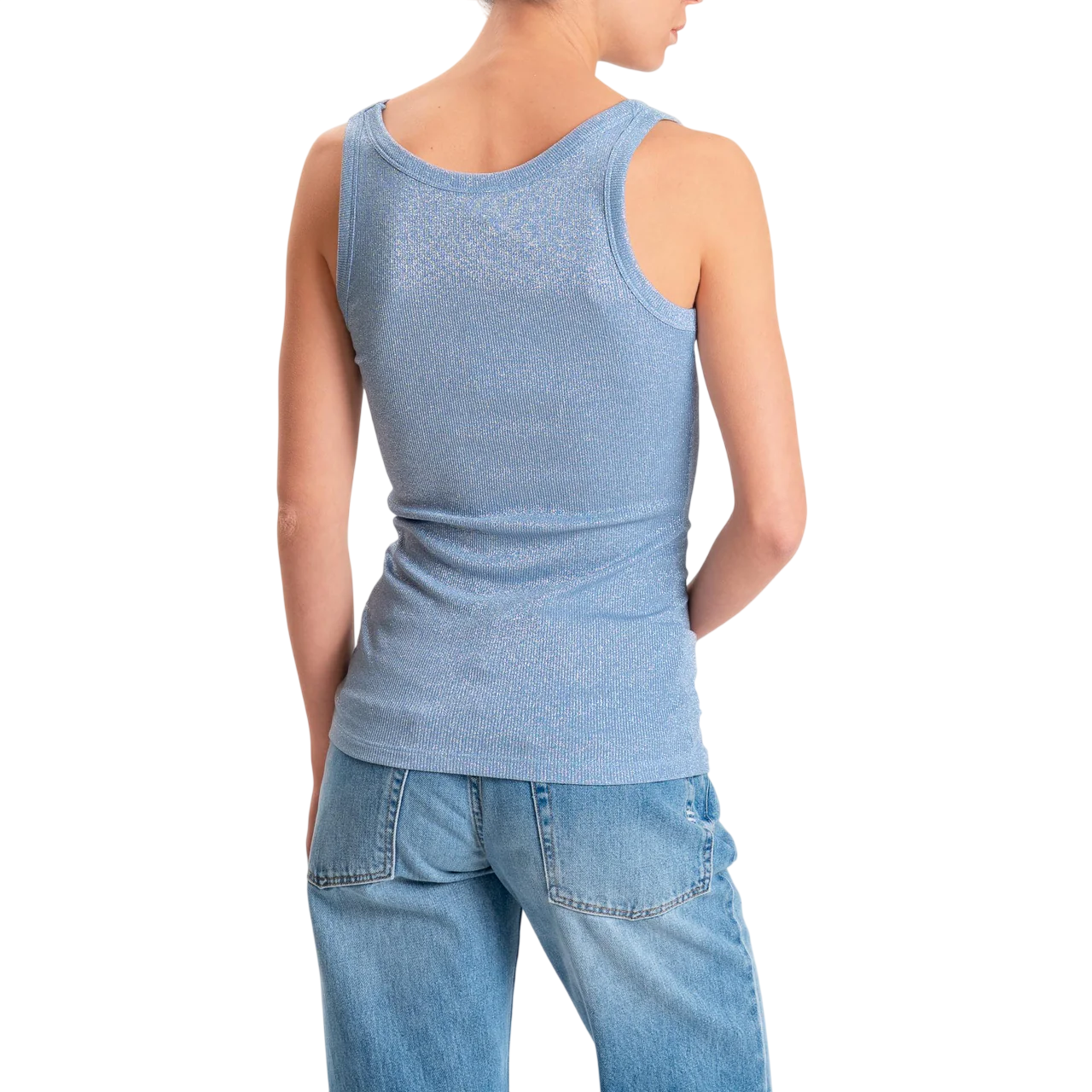Vicolo canotta lurex donna celeste UAB0076 CELESTE VICOLO 