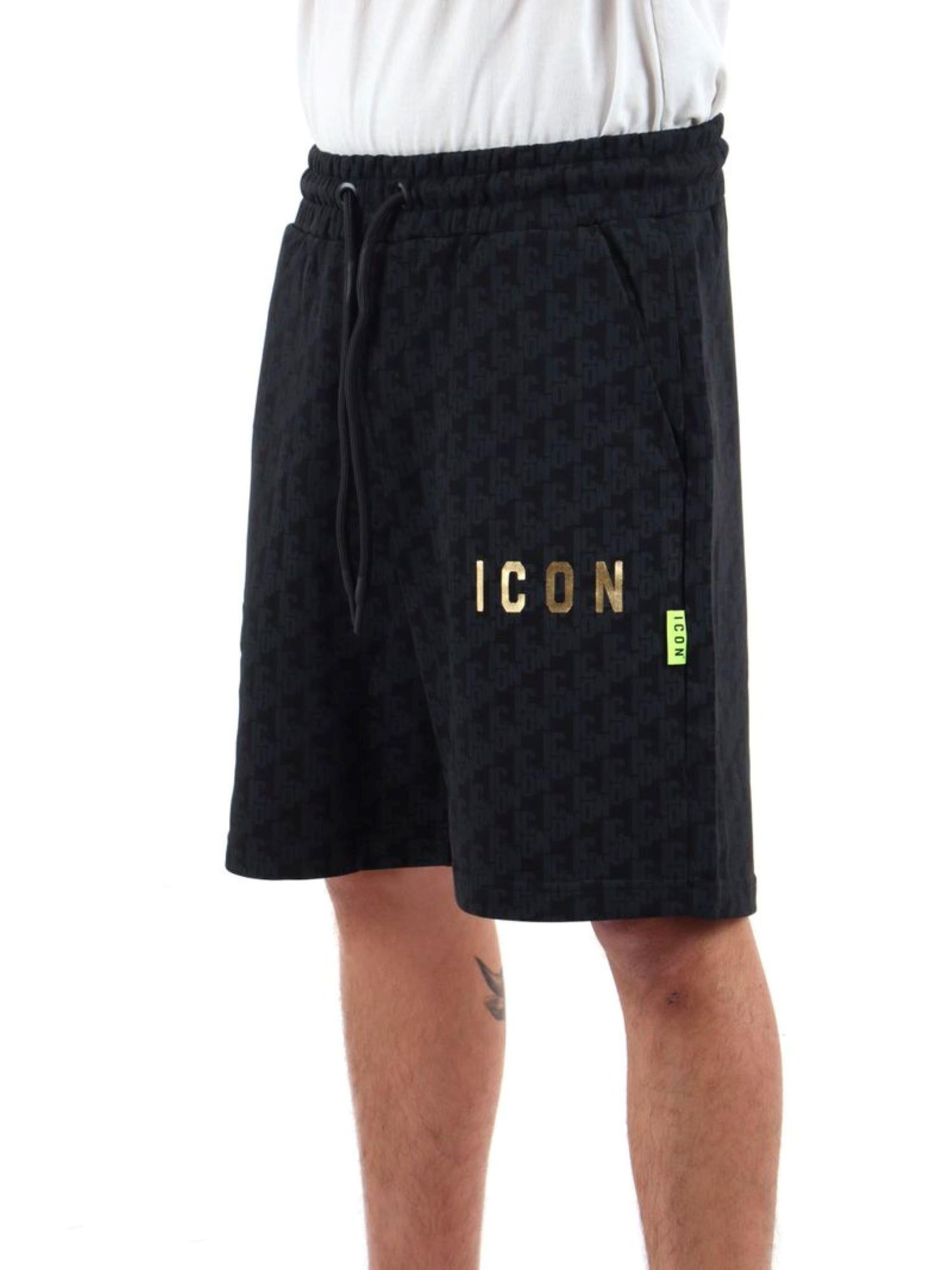 Icon bermuda con logo all over nero