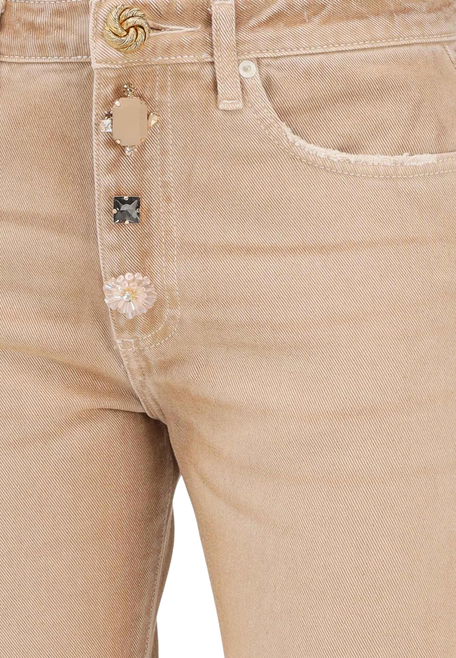 Vicolo jeans Zoe slim con bottoni gioiello cammello DAB5112 CAMMELLO VICOLO 