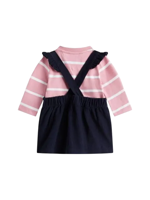 Tommy Hilfiger abito con salopette neonata blu rosa KN0KN02106 C1G Tommy Hilfiger 