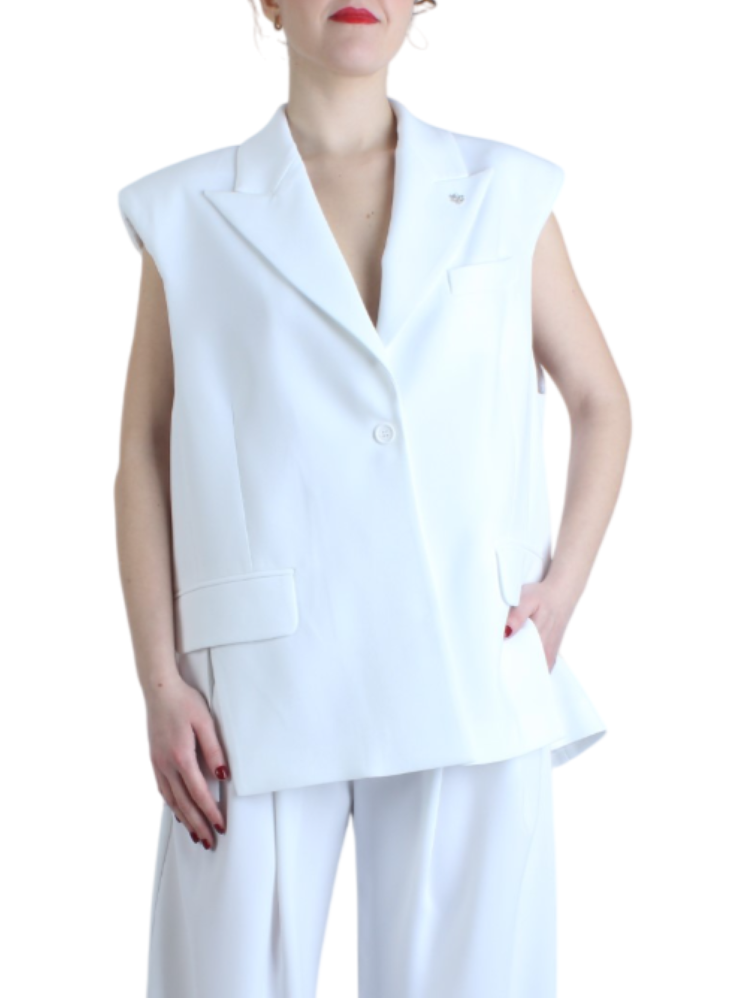 Aniye By gilet over Bella stile blazer bianco