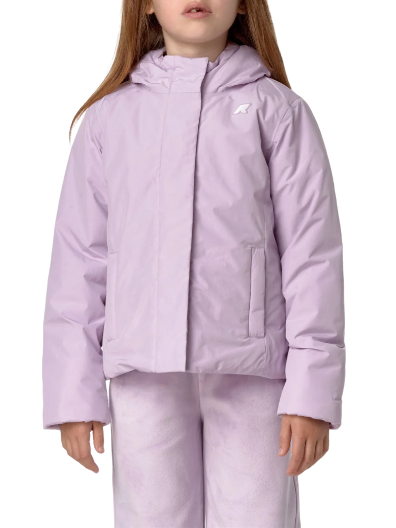 K-WAY piumino con cappuccio p.lily lilla K4137WW ATI K-WAY 