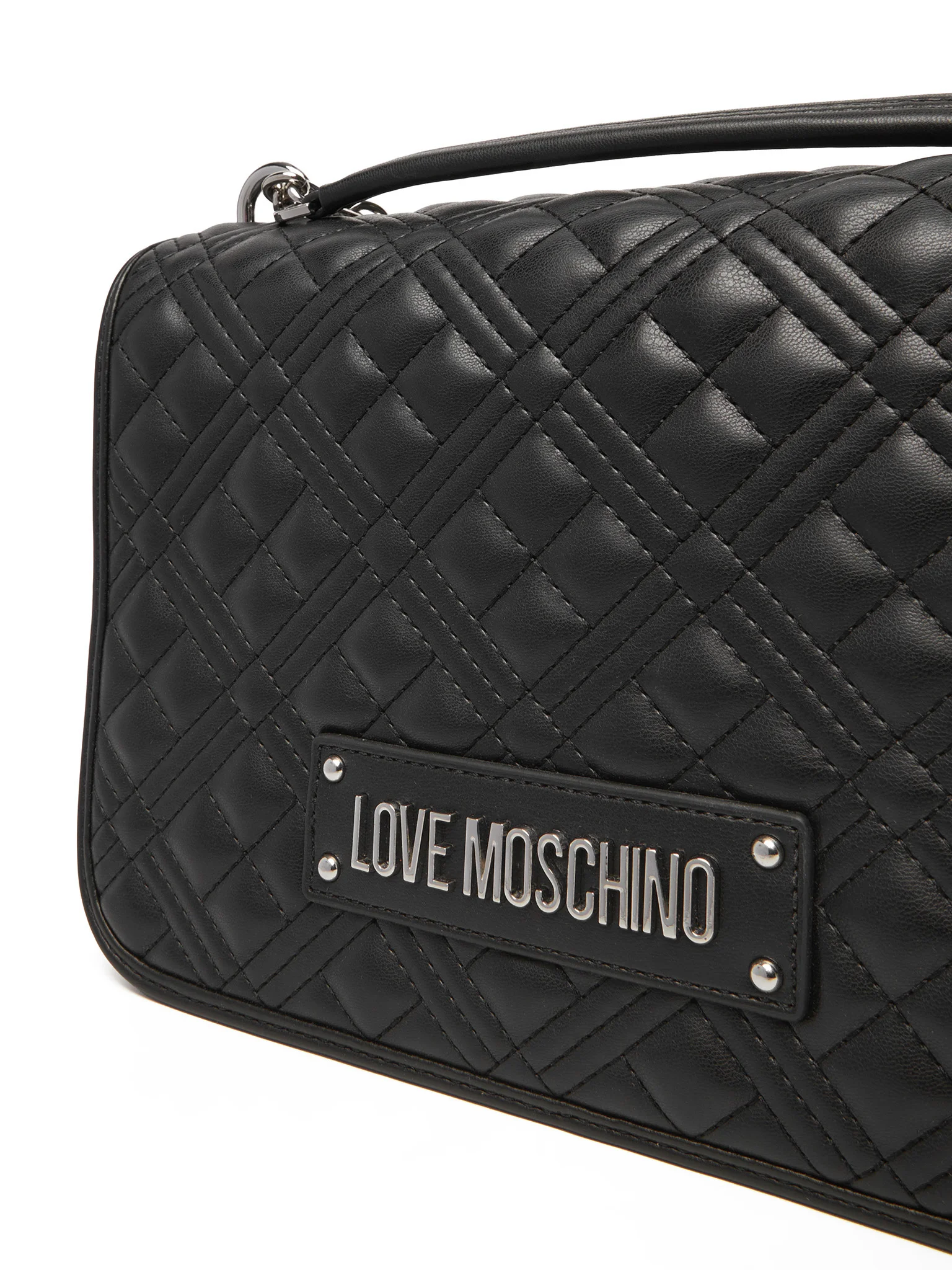 Love Moschino borsa a spalla in ecopelle trapuntata nero argento JC4000PP0N-LA0 00B MOSCHINO LOVE 