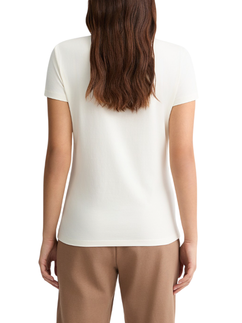 Liu Jo T-shirt maniche corte con logo sfumato strass bianco latte TA5173JS003 M9514 LIU JO 