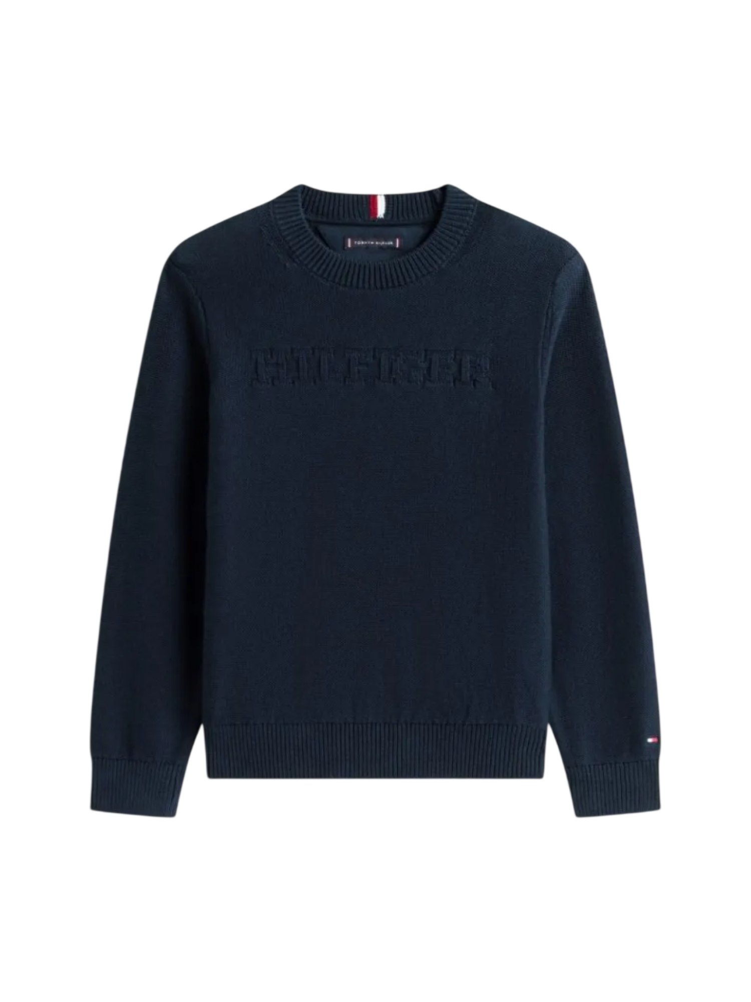 Tommy Hilfiger maglia bambino con logo jacquard blu KB0KB10070 C1G Tommy Hilfiger 