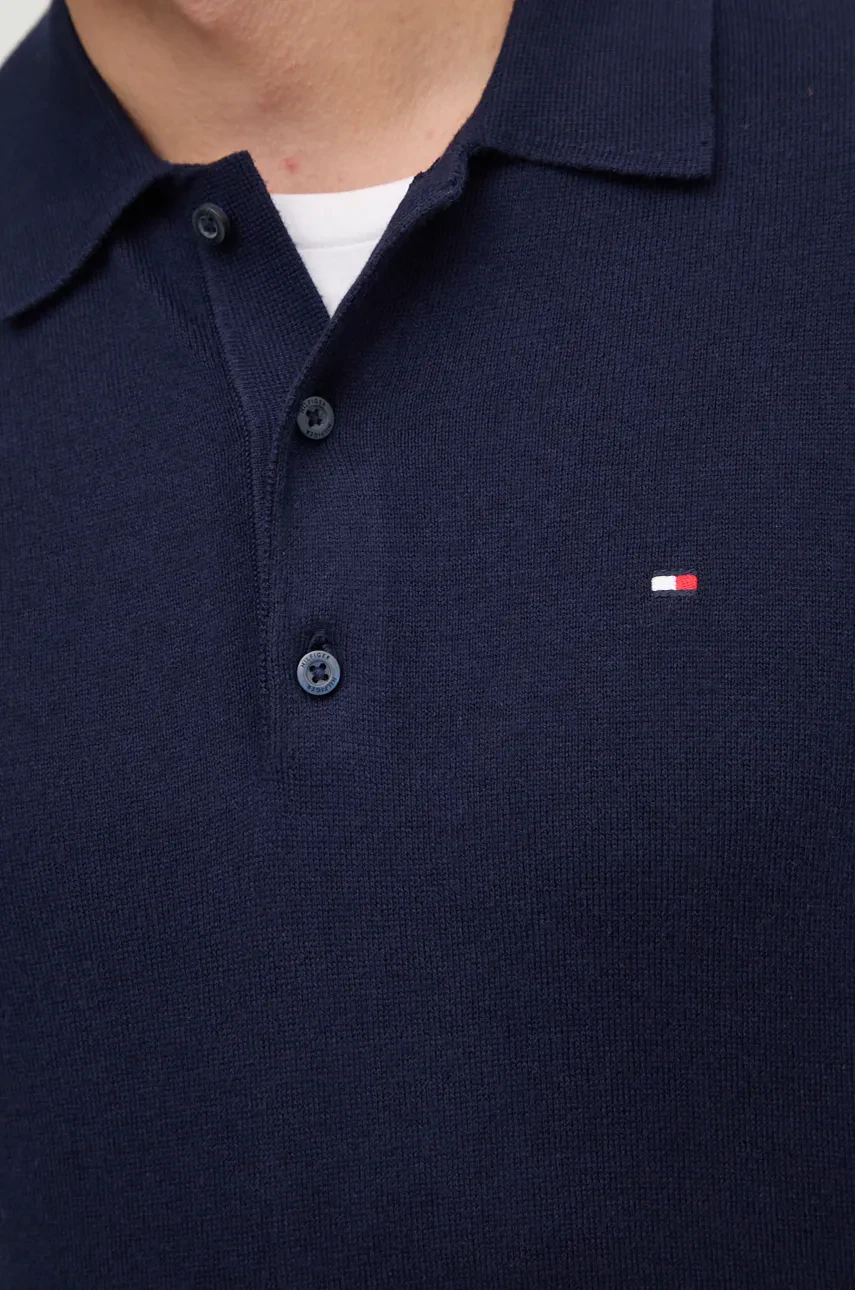 Tommy Hilfiger polo uomo misto cashmere blu MW0MW36519 DW5 Tommy Hilfiger 