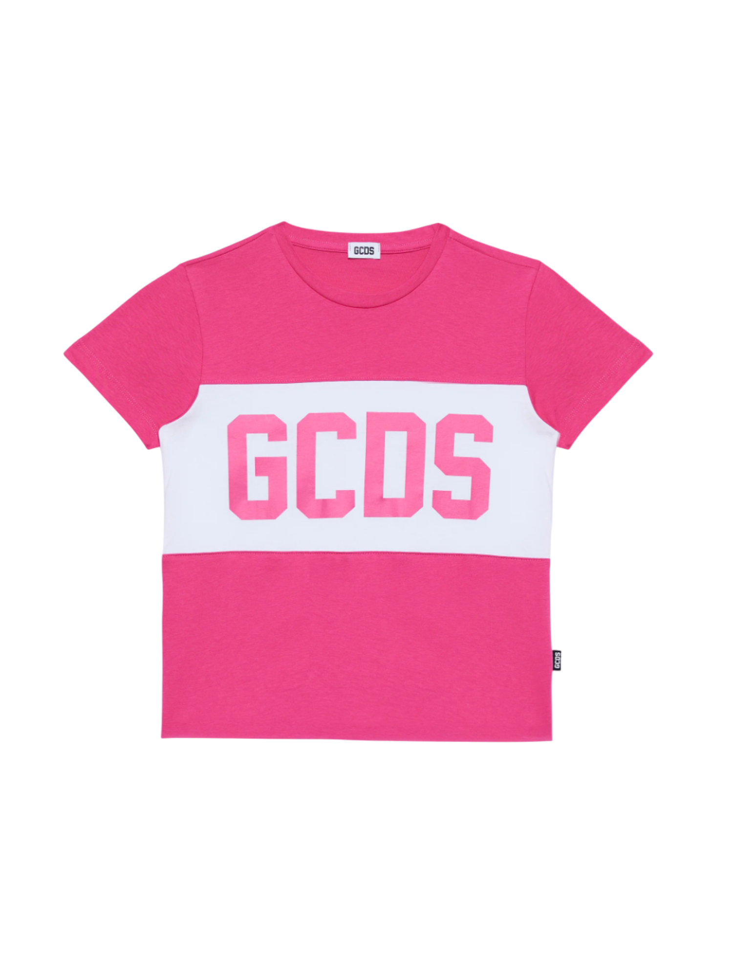 Gcds T-shirt bambina con banda logo fucsia B2JU2329JF1 FUCHSIA GCDS 